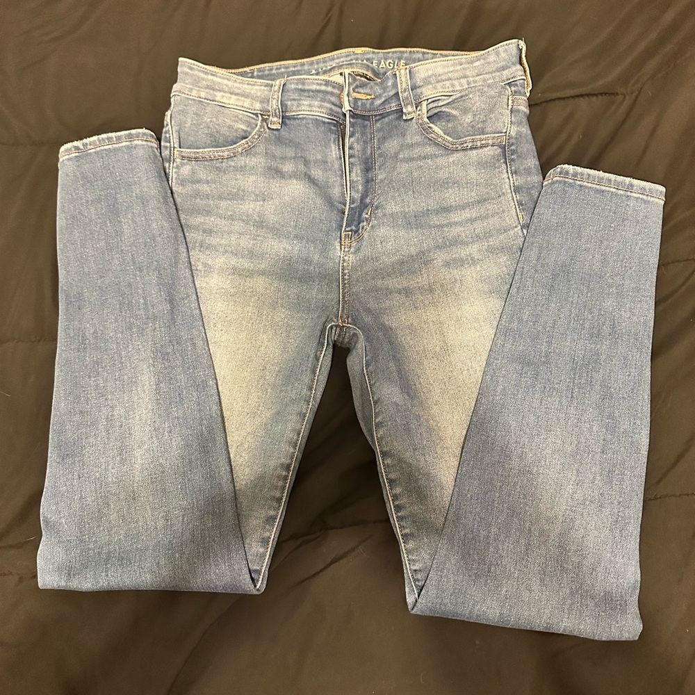 American Eagle Mid Blue Next Level Stretch Hi Rise Jeggings Size 10